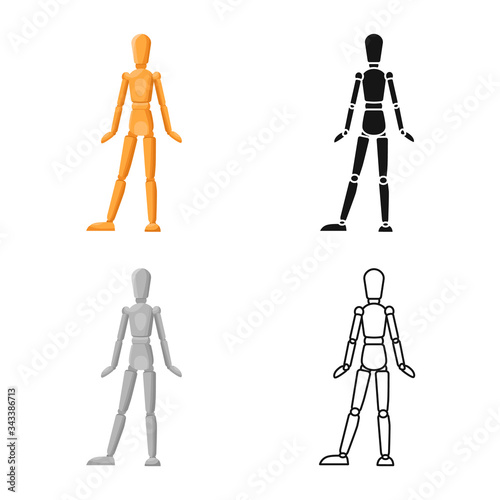 Isolated object of dummy and male icon. Graphic of dummy and tailor vector icon for stock.