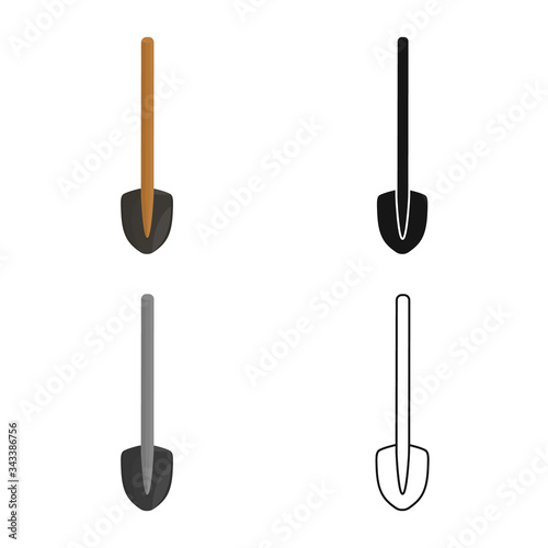 Isolated object of shovel and handle icon. Web element of shovel and tool stock symbol for web.