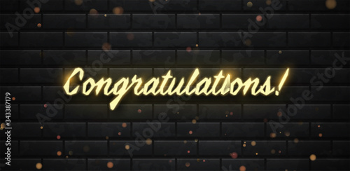 Neon sign of Congratulations banner