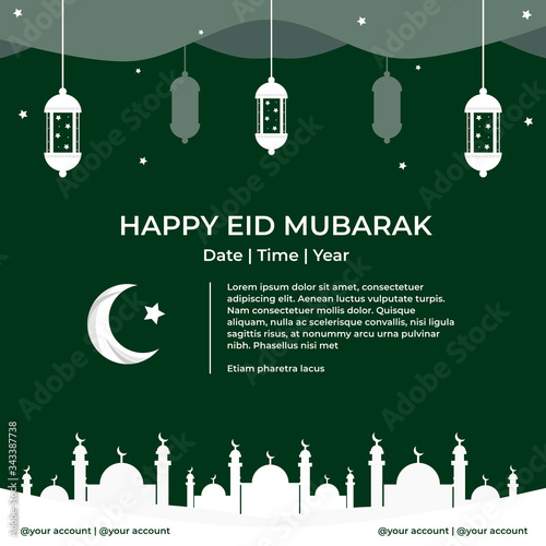 
Islamic Holy Month, Eid Mubarak for Instagram feeds and many more social media post templates, decorated with antique lanterns and beautiful mosque designs.