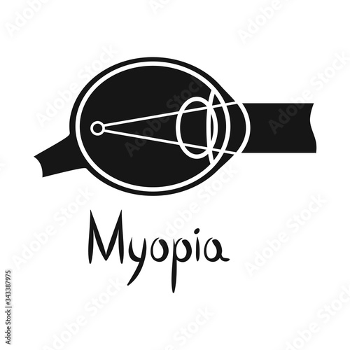 Vector illustration of myopia and eye symbol. Web element of myopia and cornea stock vector illustration.