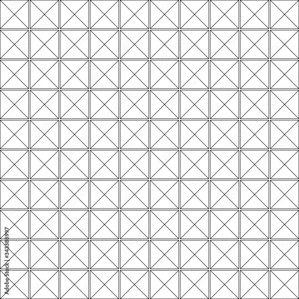 Historical Pattern, Seamless Tile, Line Art, Squares and Triangles Historical Pattern, Seamless Tile, Line Art, Squares and Triangles