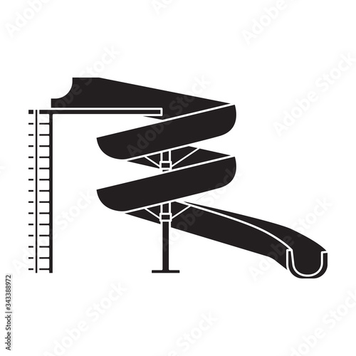 Water slide vector icon.Black vector icon isolated on white background water slide .