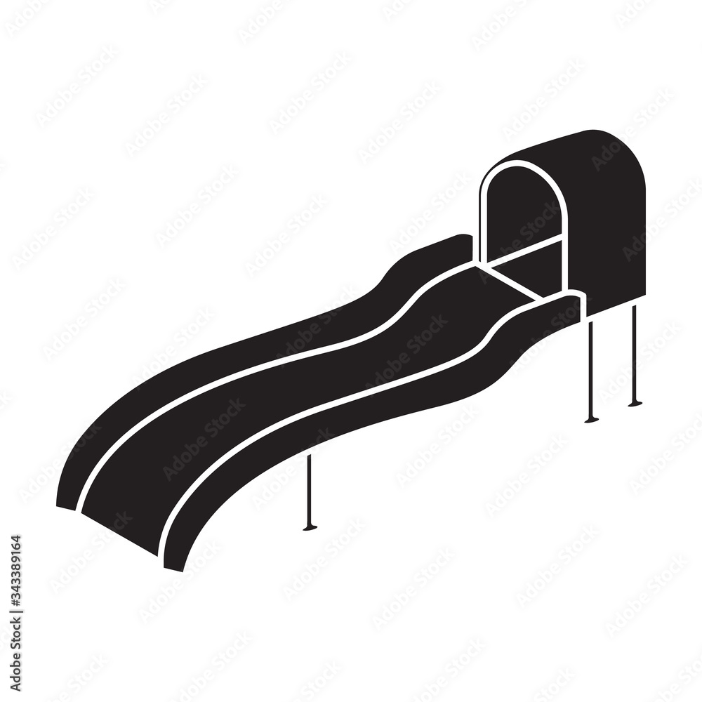 Water slide vector icon.Black vector icon isolated on white background water slide .