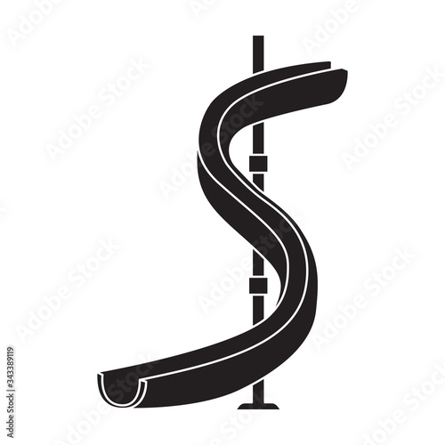 Water slide vector icon.Black vector icon isolated on white background water slide .