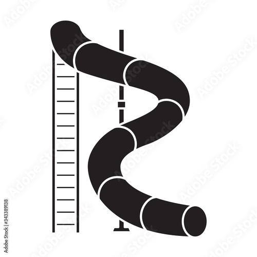 Water slide vector icon.Black vector icon isolated on white background water slide .