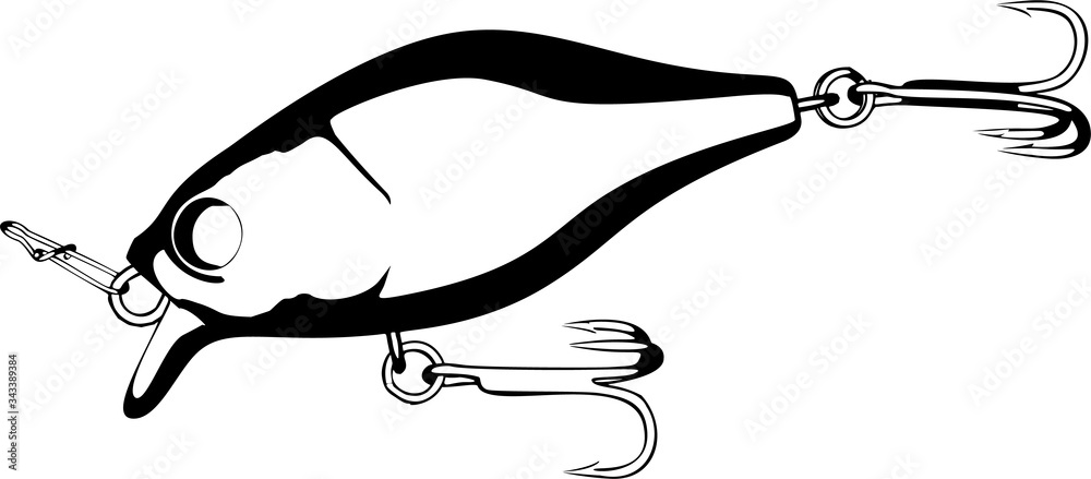 Fishing lure vector illustration on white background Stock Vector