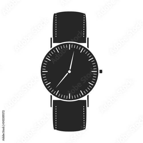 Watch wrist vector icon.Black vector icon isolated on white background watch wrist.