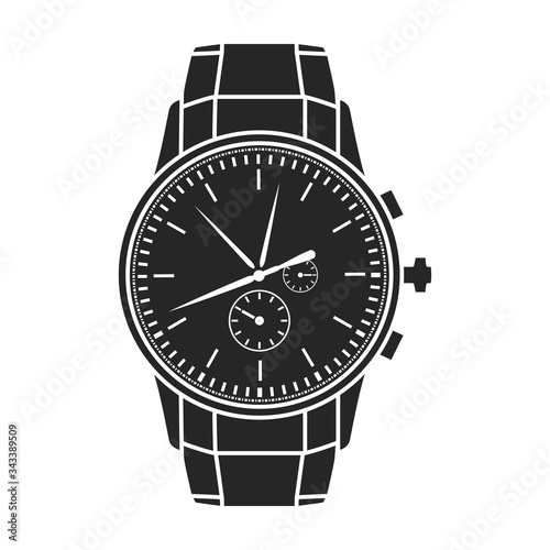 Watch wrist vector icon.Black vector icon isolated on white background watch wrist.