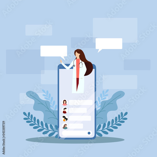 Medical internet consultation concept.
