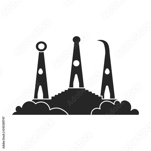 Sand castle vector icon.Black vector icon isolated on white background sand castle .