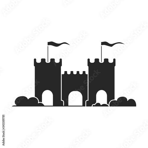 Sand castle vector icon.Black vector icon isolated on white background sand castle .