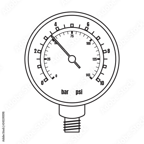 Barometer vector icon.Outline vector icon isolated on white background barometer .