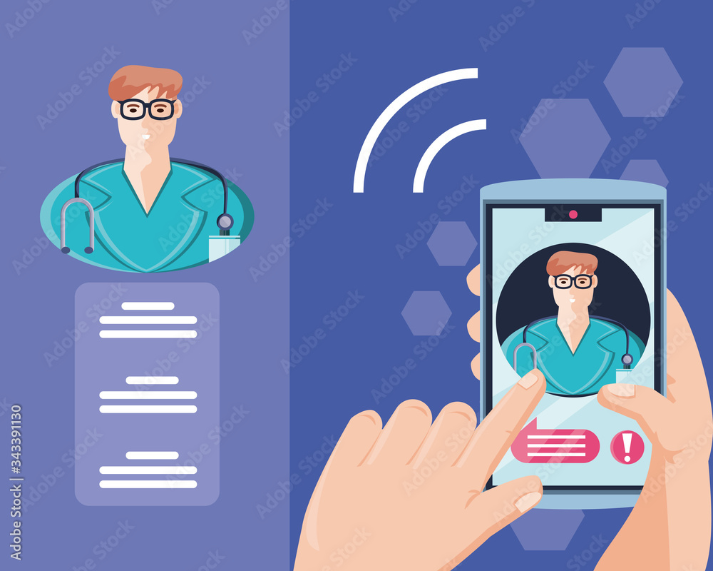 hand holding a smartphone, online medical support hand holding a smartphone, online medical support