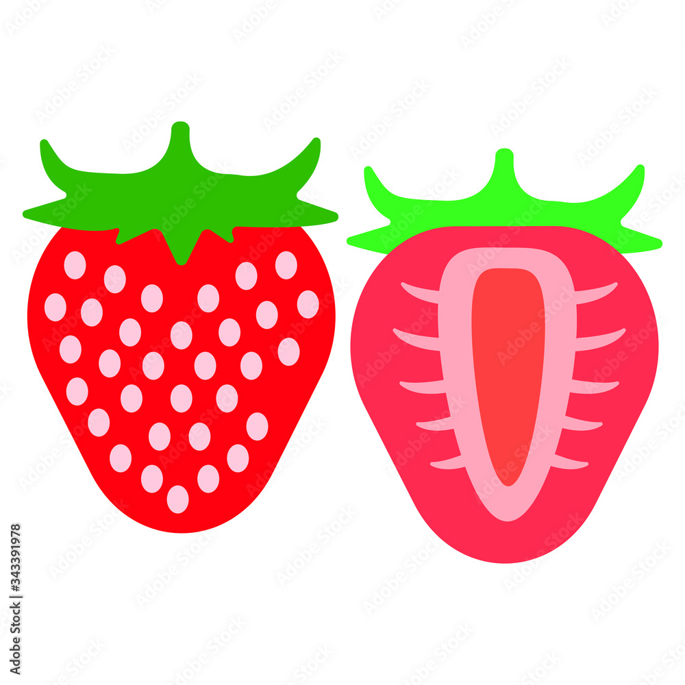 isolated illustration of a strawberry in colour in vector isolated illustration of a strawberry in colour in vector