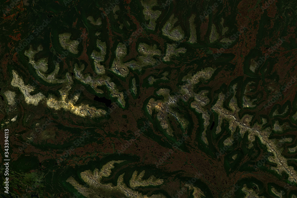 High resolution satellite image of landscape in Patagonia, Argentina - contains modified Copernicus Sentinel Data (2020)