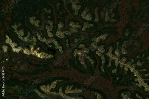 High resolution satellite image of landscape in Patagonia, Argentina - contains modified Copernicus Sentinel Data (2020)