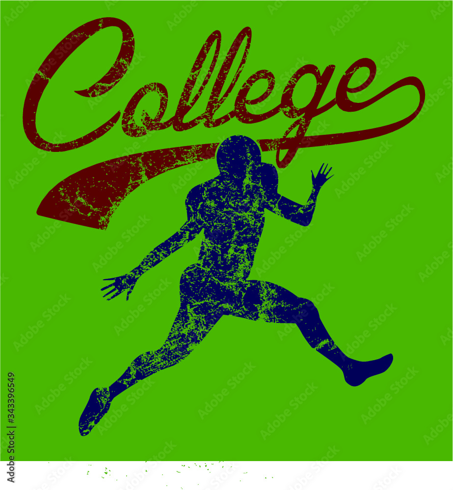 American football athletic college sports printing and embroidery graphic design vector art