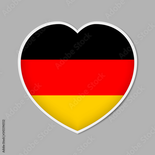 Free Download Heart shaped sign with German flag, vector illustration. Germany patriotic badge or sticker - GFXLoad