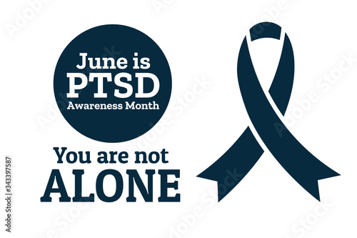 National PTSD Awareness Month concept. June. Template for background, banner, card, poster with text inscription. Vector EPS10 illustration. photo