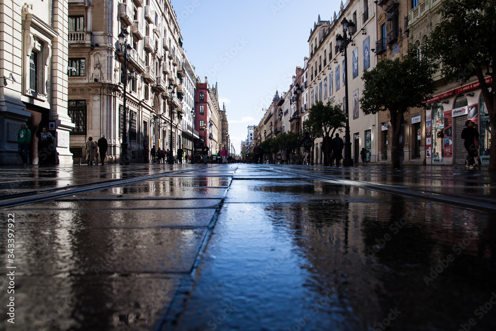 Fototapeta premium calle mojada