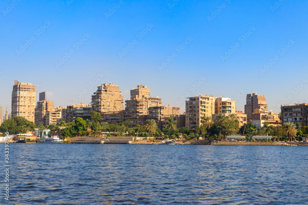 Obraz premium View of the Cairo city and Nile river in Egypt