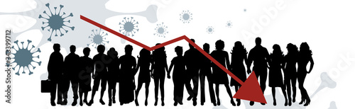 Vector illustration of economic crisis with businessmen symbol.