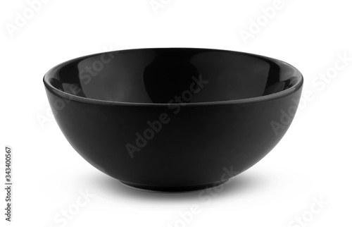 black bowl on white background