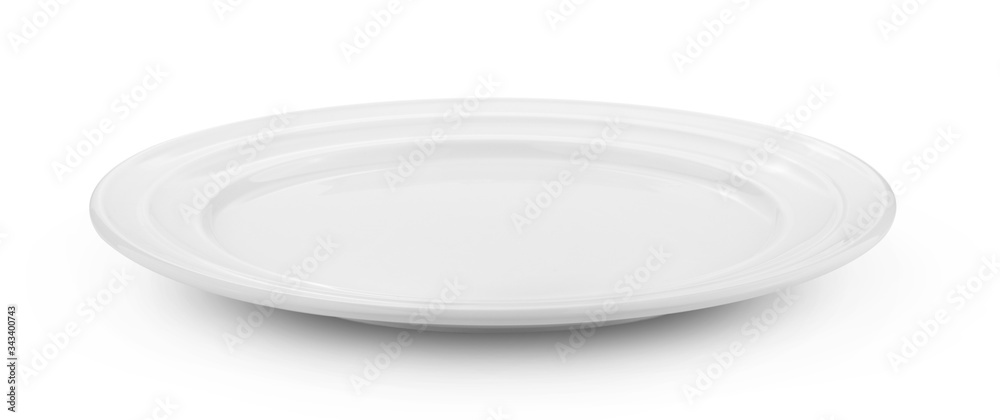 empty white plate on white background empty white plate on white background