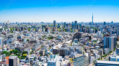 東京 青空と都市風景