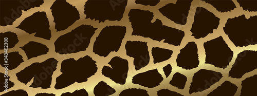 Luxury animal skin background, Golden giraffe skin pattern, Gold wave background vector illustration.