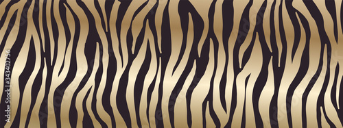 Luxury animal skin background  Golden  zebra skin pattern  Gold tiger skin background vector illustration.