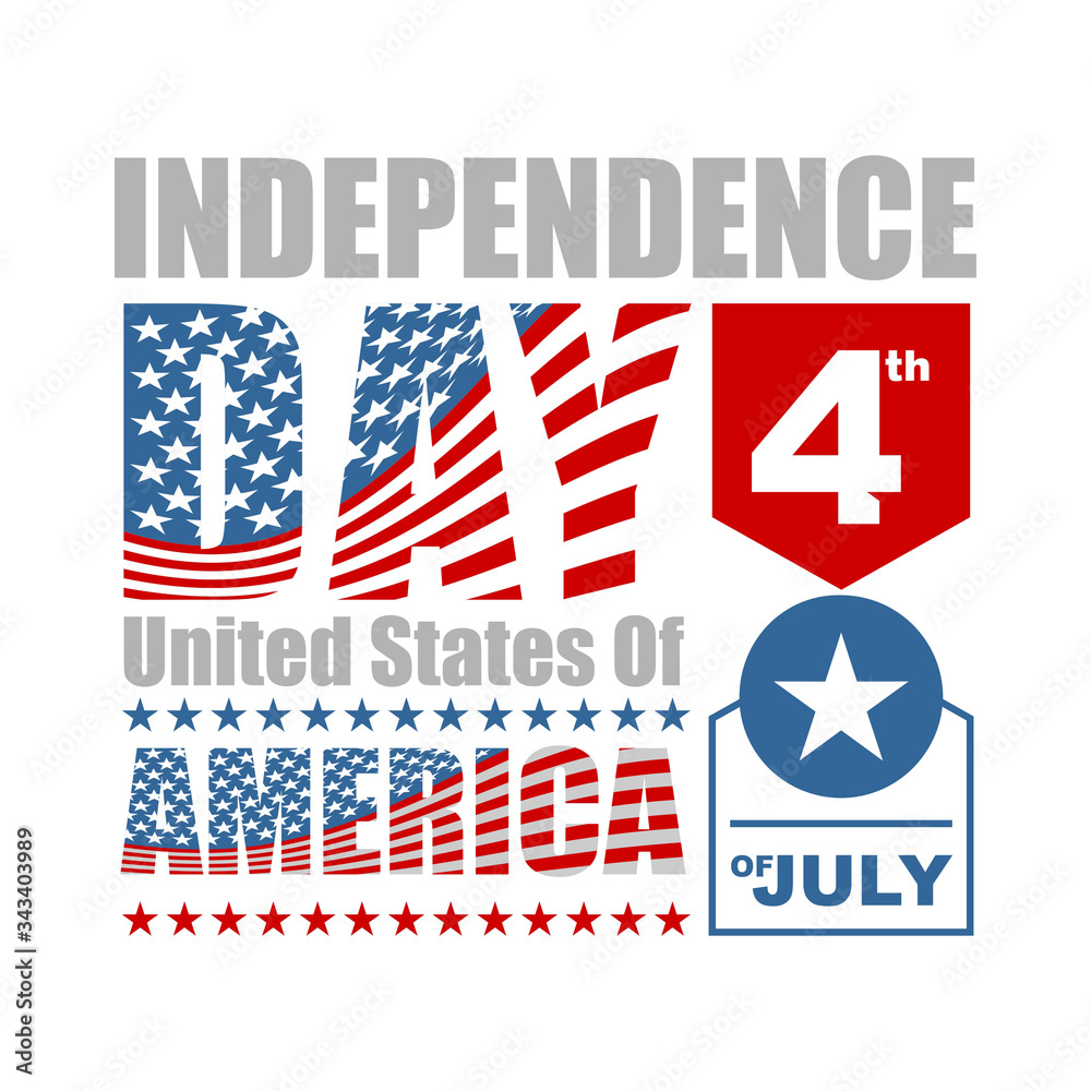 vector illustration of independence day of america 4th july