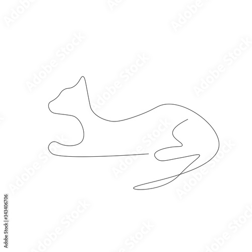 Cute cat relax on white background, vector illustration