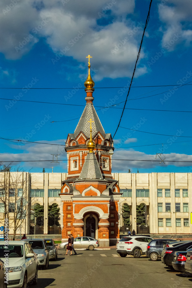Yaroslavl, Russia Alexander Nevsky chapel on a Sunny spring day. Part of the Golden ring of Russia.