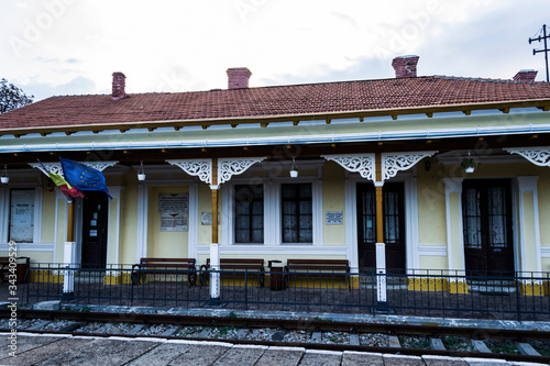 The Oravita railway station built in 1849 is the first elevator station for the pedestrian located above street level and is the first and oldest mountain line in Romania. photo