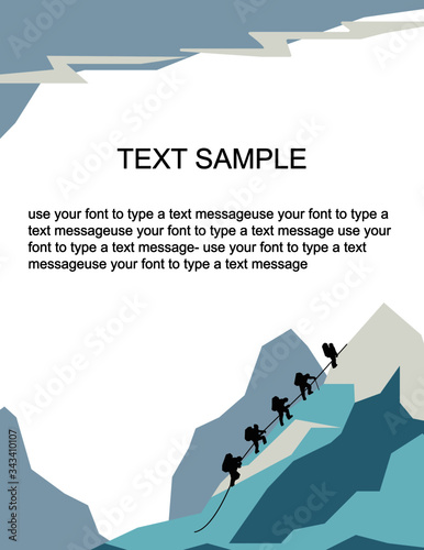 blank certificate form for climbers. climbers climb the mountain. vertical letter format.