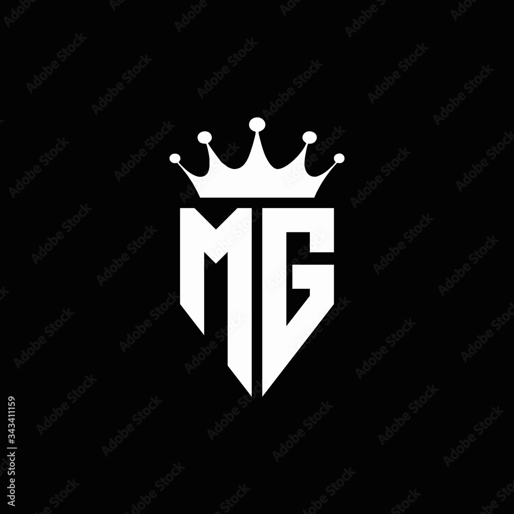 MG logo monogram emblem style with crown shape design template Stock Vector