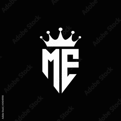 ME logo monogram emblem style with crown shape design template