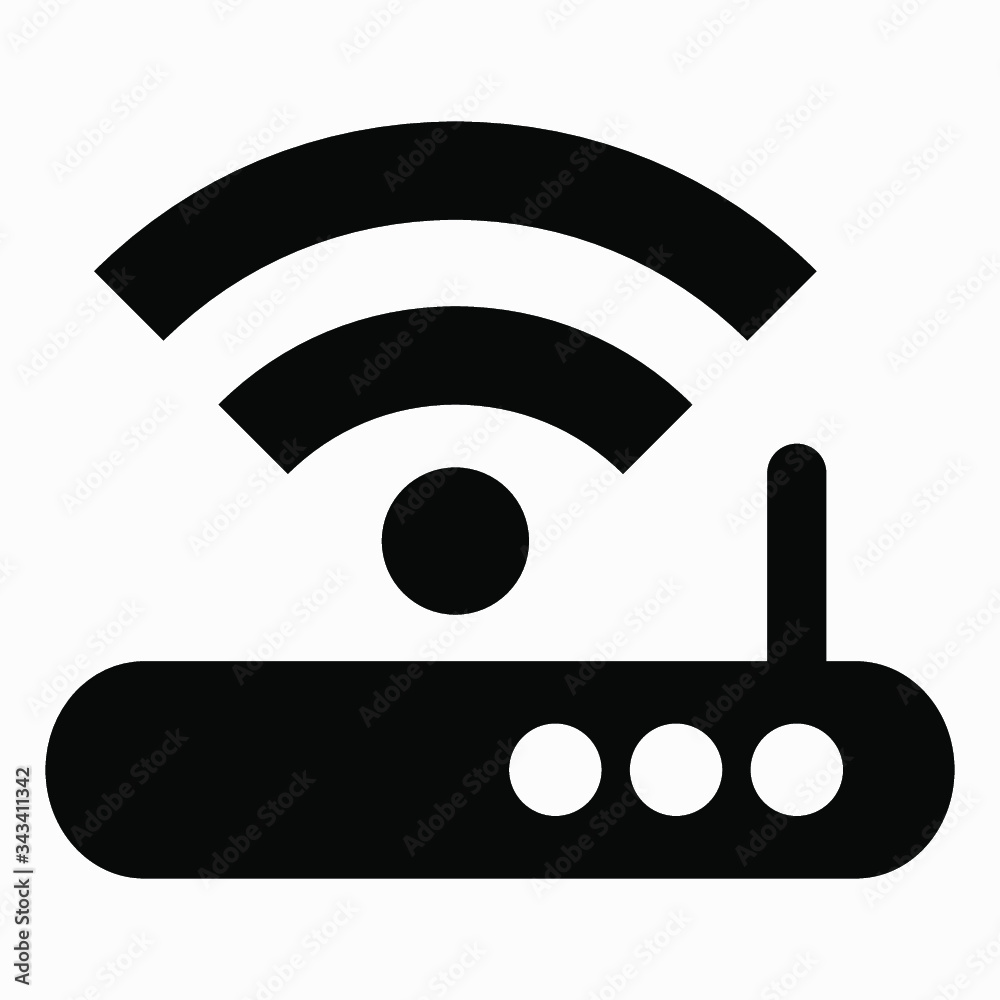 New router modem icon vector design template isolated minimal single flat linear icon for application and info-graphic. Commercial line vector icon for websites and mobile minimalistic flat design.