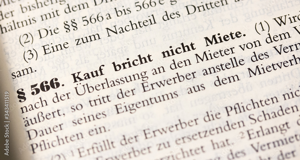 Kauf bricht nicht Miete in § 566 BGB Kauf bricht nicht Miete in § 566 BGB