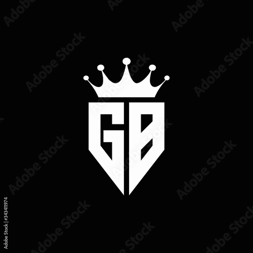GB logo monogram emblem style with crown shape design template