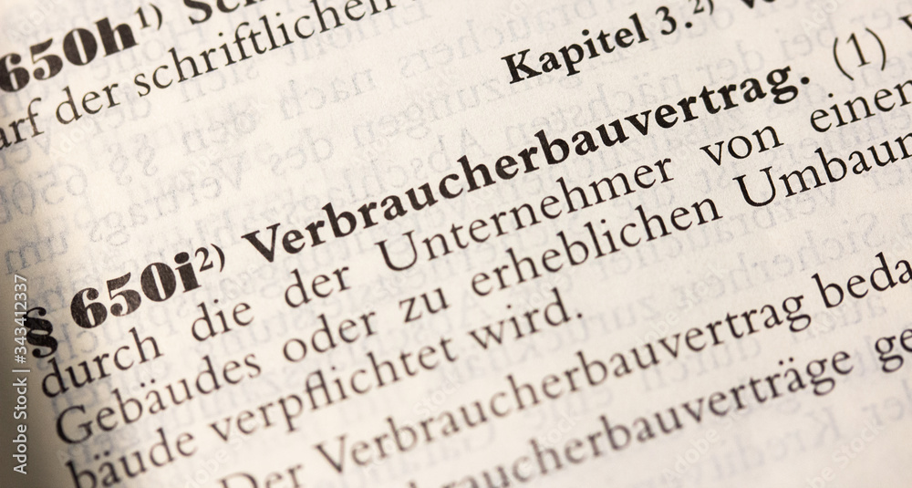 Verbraucherbauvertrag in § 650i BGB, Bauvertrag
