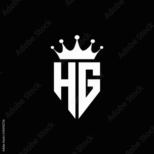 HG logo monogram emblem style with crown shape design template