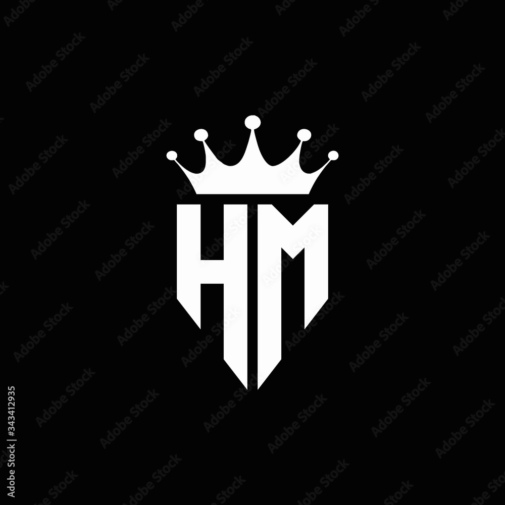 HM logo monogram emblem style with crown shape design template Stock Vector  | Adobe Stock