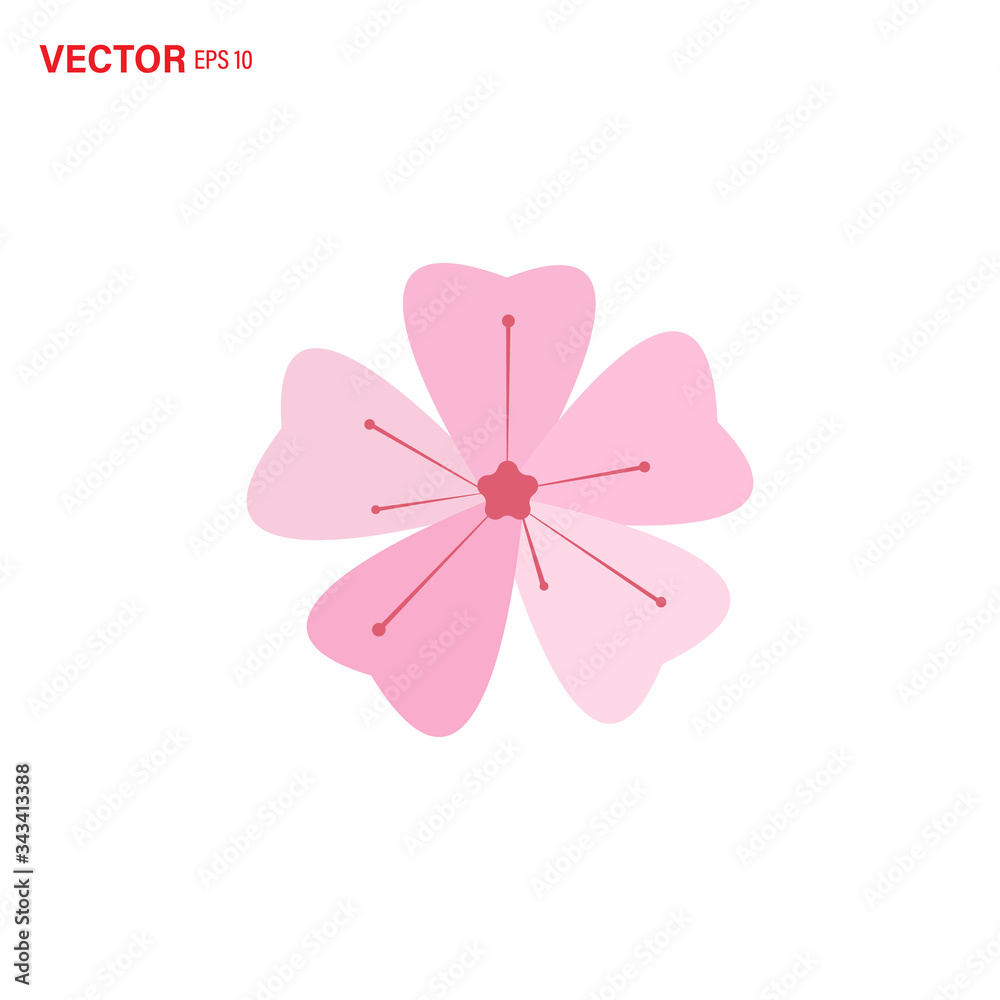 Cherry blossom icon. Sakura flower vector illustration.