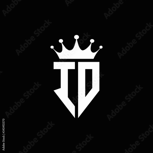 ID logo monogram emblem style with crown shape design template