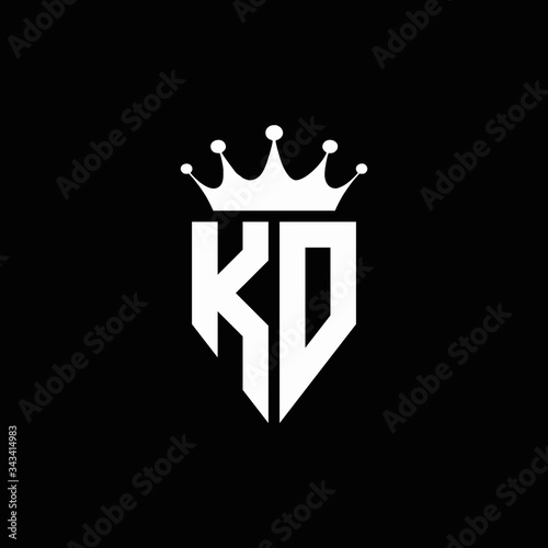 KD logo monogram emblem style with crown shape design template