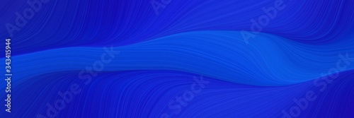 elegant colorful horizontal cover with medium blue, strong blue and dark blue colors. fluid curved flowing waves and curves