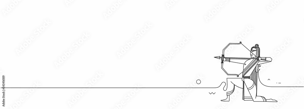 Lord Rama with arrow killing Ravana India poster, vector illustration. Lord Rama with arrow killing Ravana India poster, vector illustration.